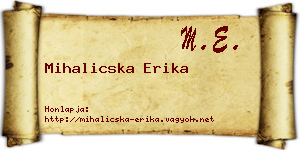 Mihalicska Erika névjegykártya